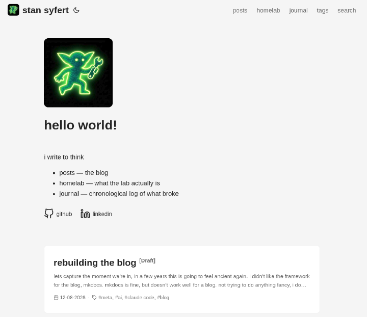 the hugo blog, with the goblin